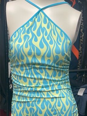 Vibrant Flame Print Dress